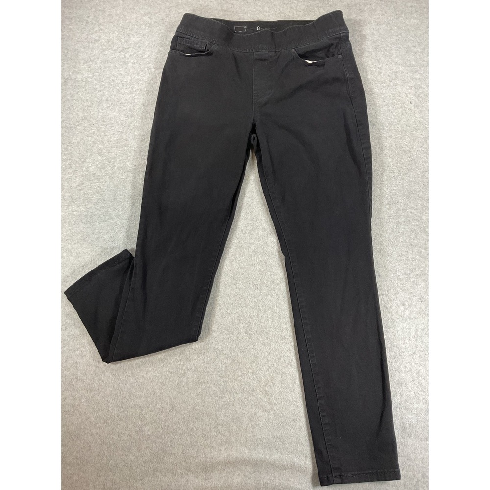 Levis Womens Black Pull On Skinny Jeans Size 8 S Stretch Mid Rise 2915
